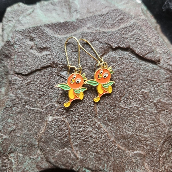 Vintage  Florida Orange Bird earrings - Picture 2 of 4